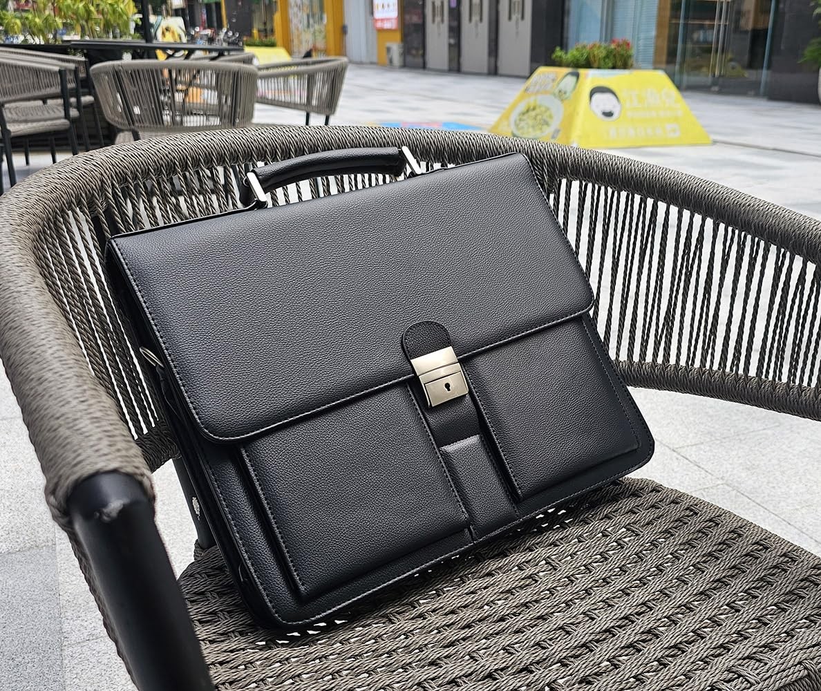 Mens Leather Briefcases Office Attorney Attache Case Ideal Gift Messenger Bag…