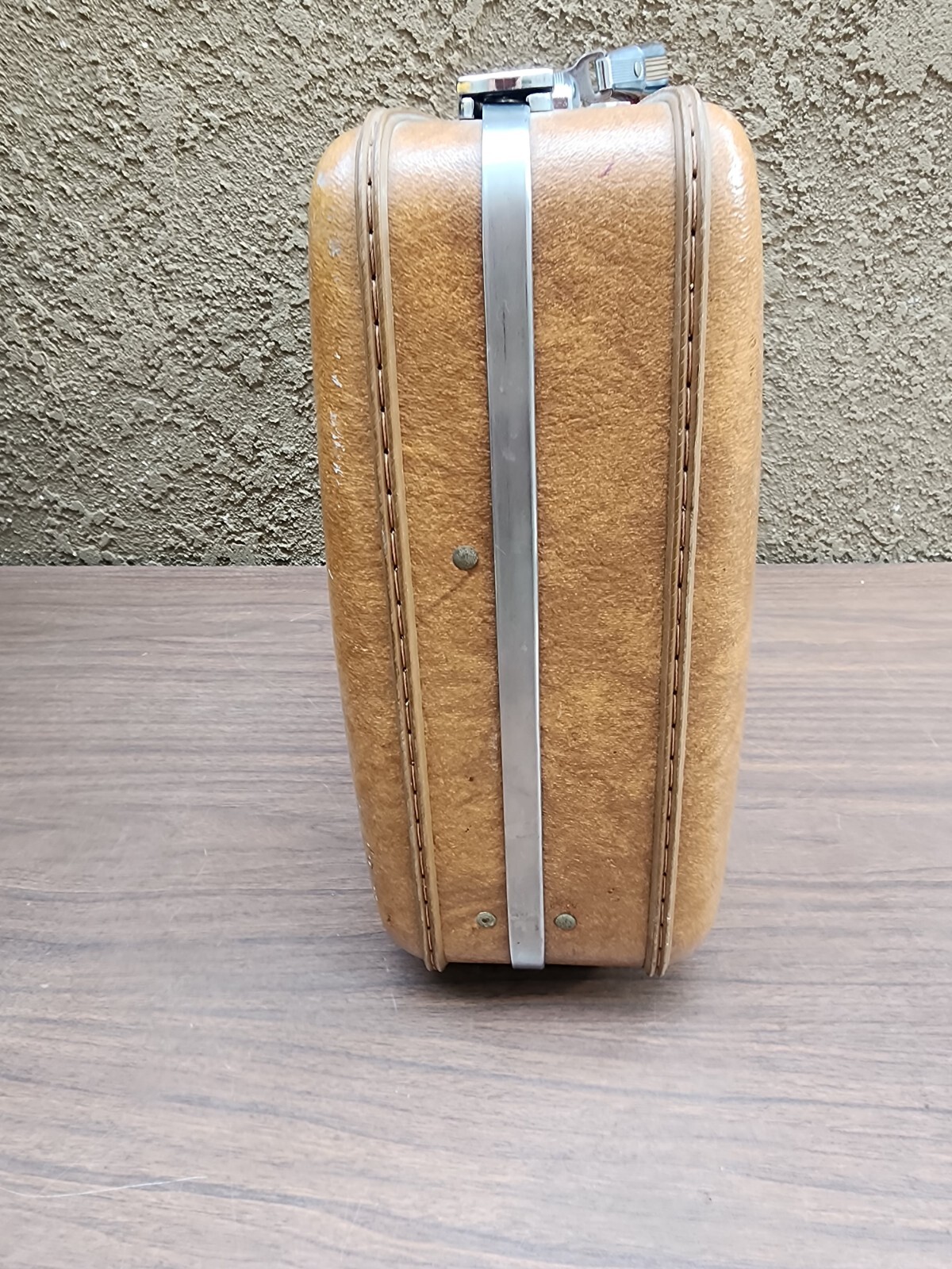 American Tourist Escort Briefcase with Vintage Hughes Aircraft stickers