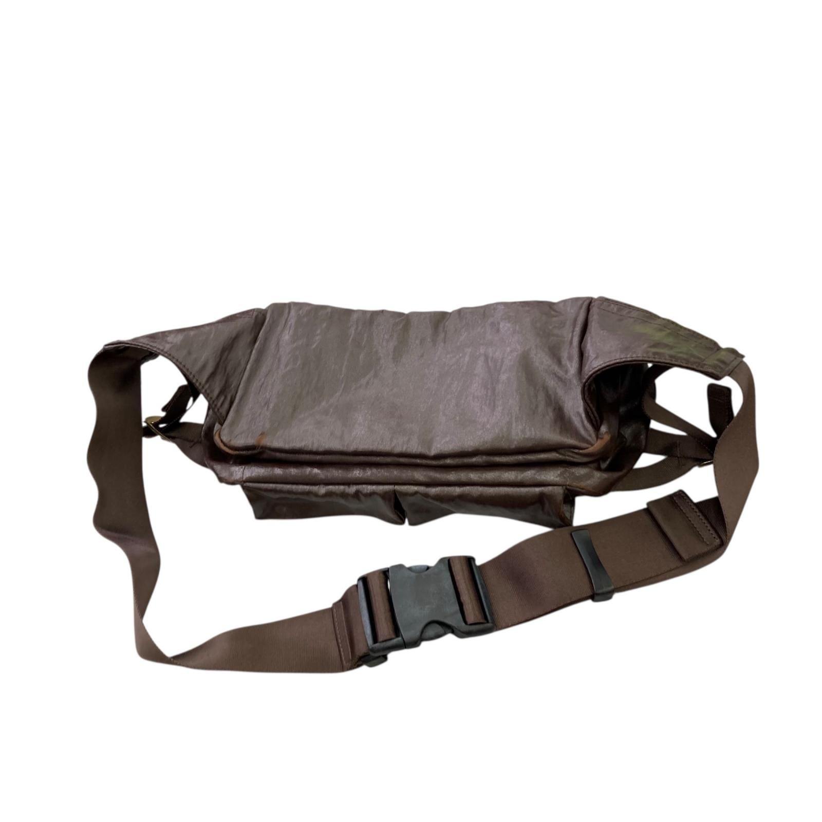 Authentic PORTER Body Bag 16cm x 32cm Gray Damaged Men’s Shoulder Bag