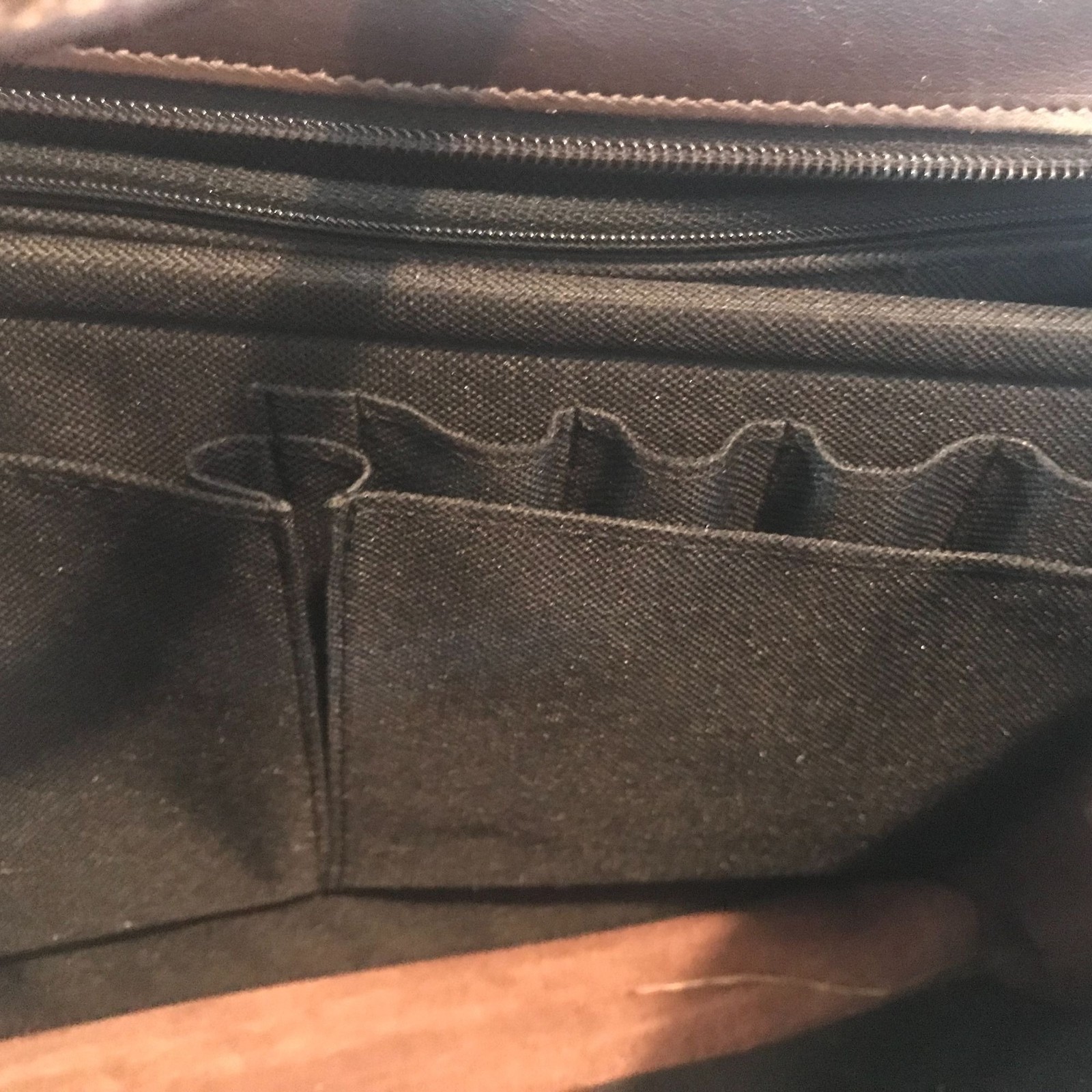 JACK GEORGES Executive Brown Leather Briefcase Messenger Bag Zip Top 16″ USA