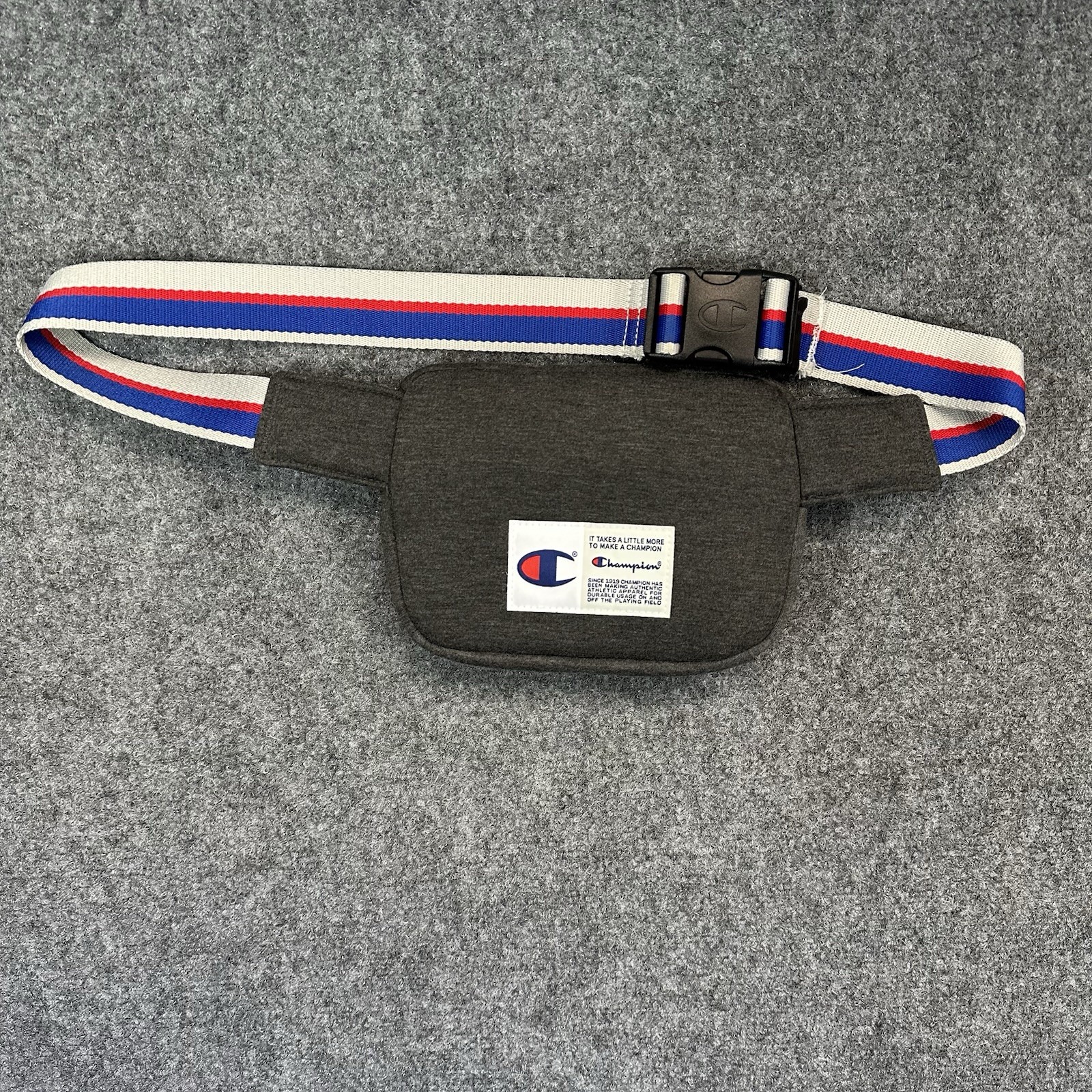Champion Authentic [Unisex] Crossbody Fanny Pack (9”) Gray W/ Zipper Buckle