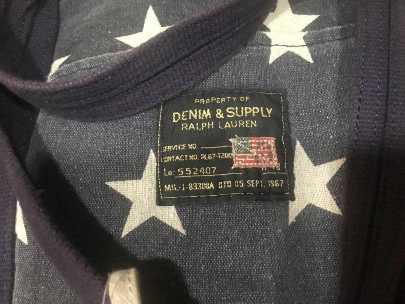 Large Denim Supply Ralph Lauren American Flag Travel Duffle Bag Patriotic NW Tag