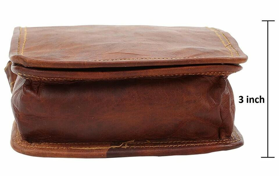 13″ Men’s Real Vertical Leather Messenger Shoulder Laptop Satchel Handmade Bag