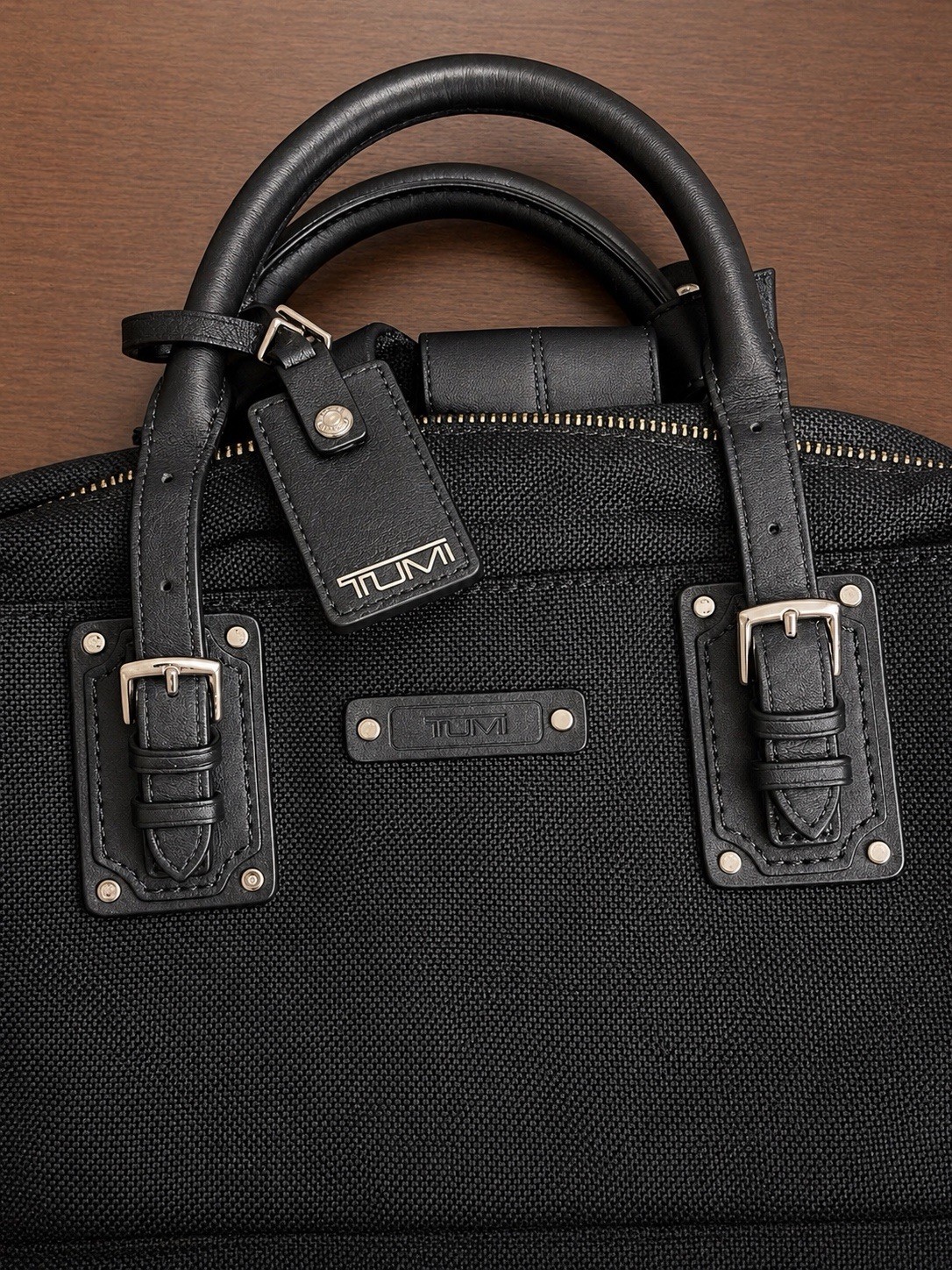 Tumi Backpack Briefcase Ballistic Nylon and Leather Black Used