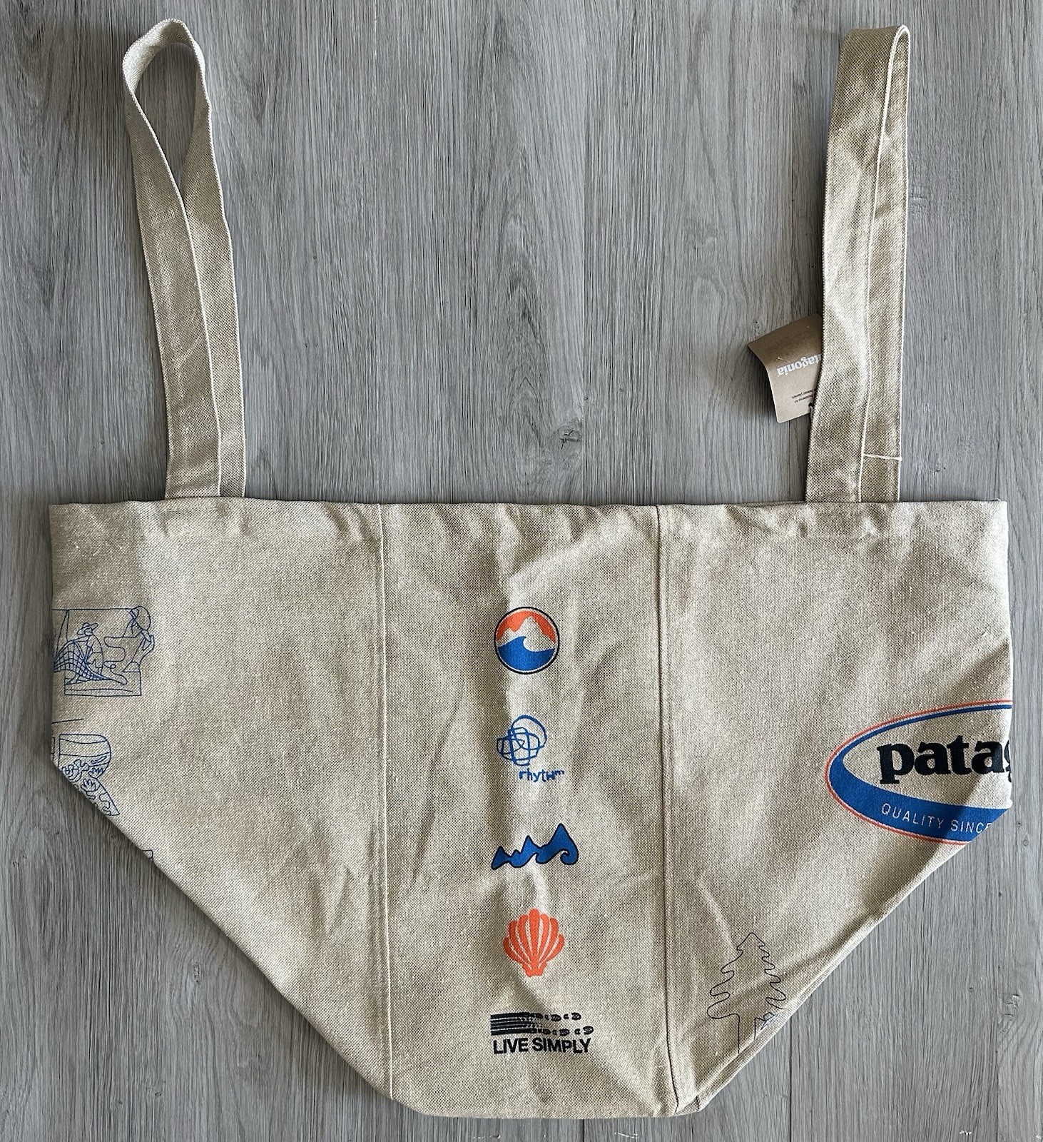 Patagonia Tote Bag Extra Large Save Our Home Planet Canvas Eco Beach Grocery NWT