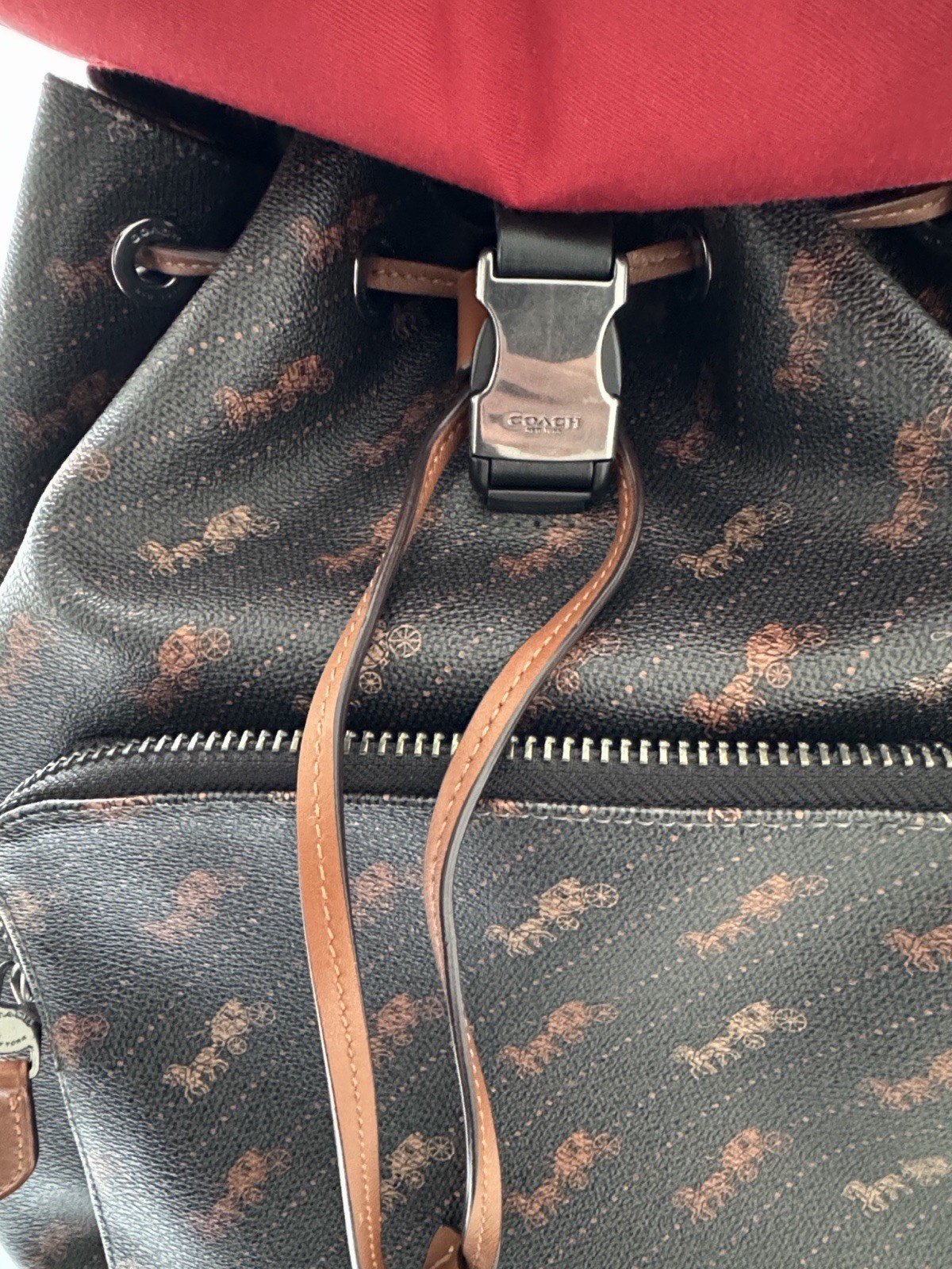 Coach Turner Backpack – Brown Horse & Carriage Dot Print (Excellent Condition)