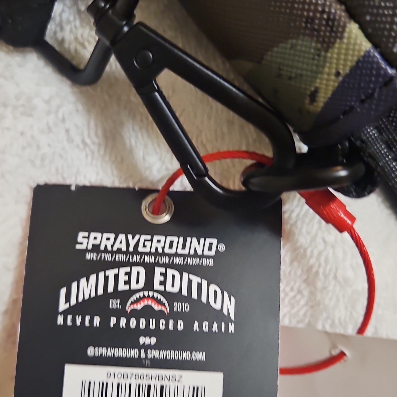 Sprayground Limited Edition Camo Crossbody Bag Zip, Adjustable Strap, Pockets