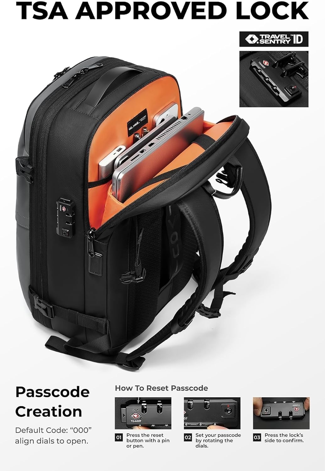 Vacuum Seal Travel Backpack 60L with Expandable HyperSeal Air Compression Vacuum