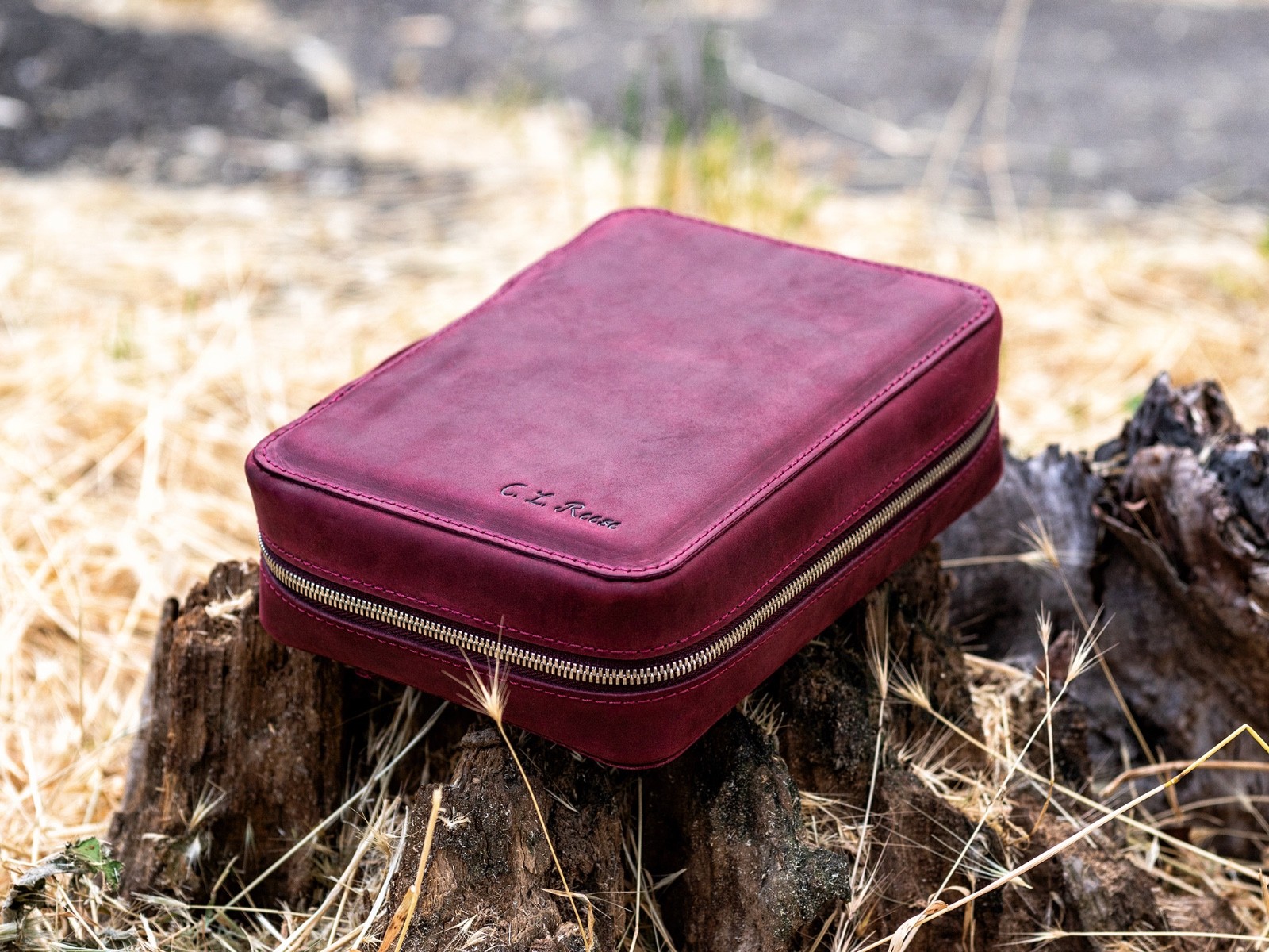 Leather Cigar Case Personalized Cigar Holder Travel Humidor Box Accessories