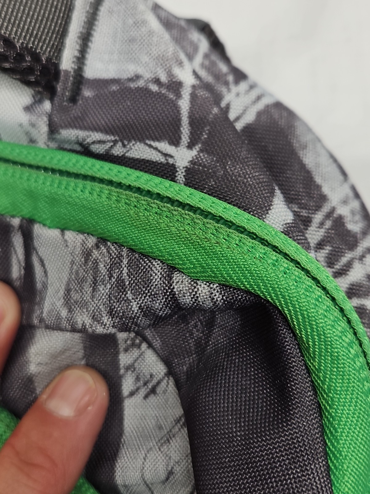 The North Face Vault Gray Black Forest Camo Green Trim & Logo Backpack
