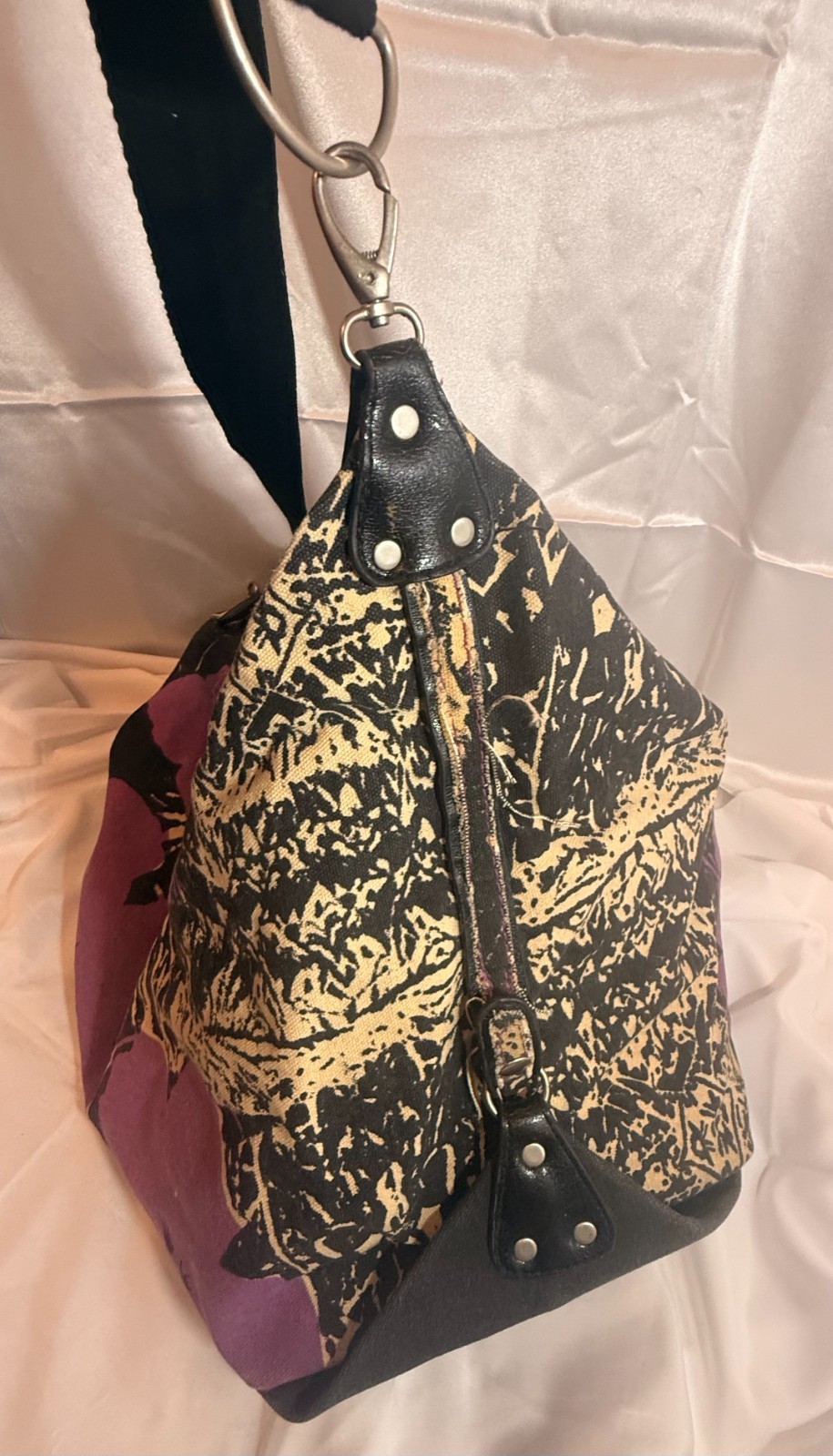 Andy Warhol Museum Collection Purple Canvas FLOWERS Duffel Weekender Bag