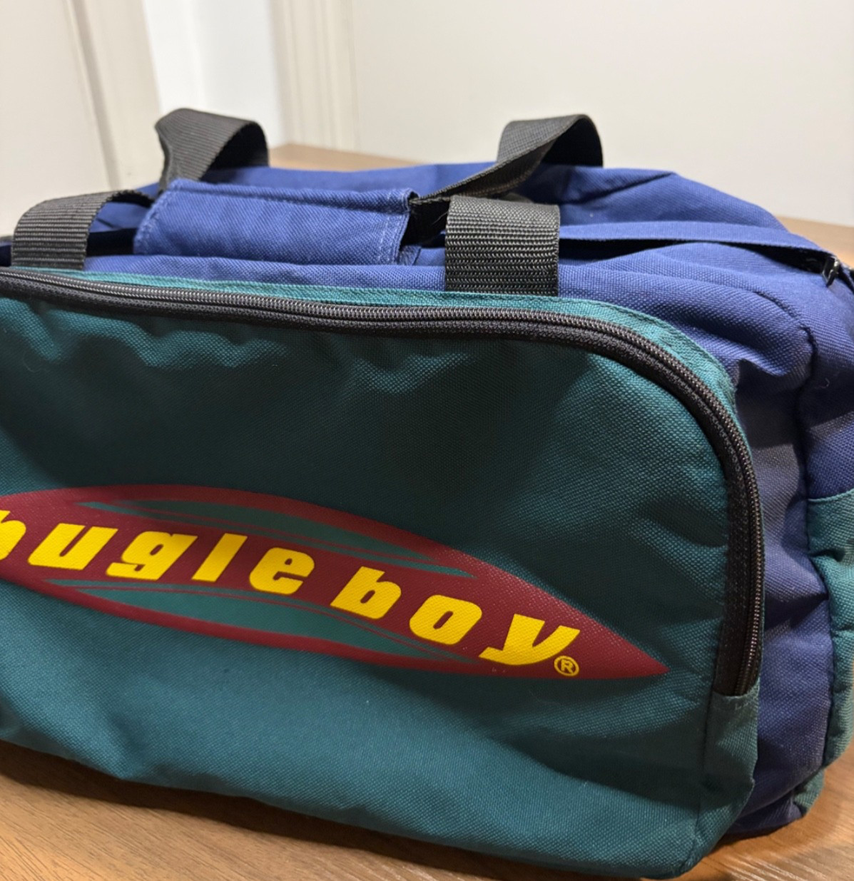 VTG Bugle Boy Logo Duffle Bag Multicolor Colorful 90s Gym Travel Great Condition