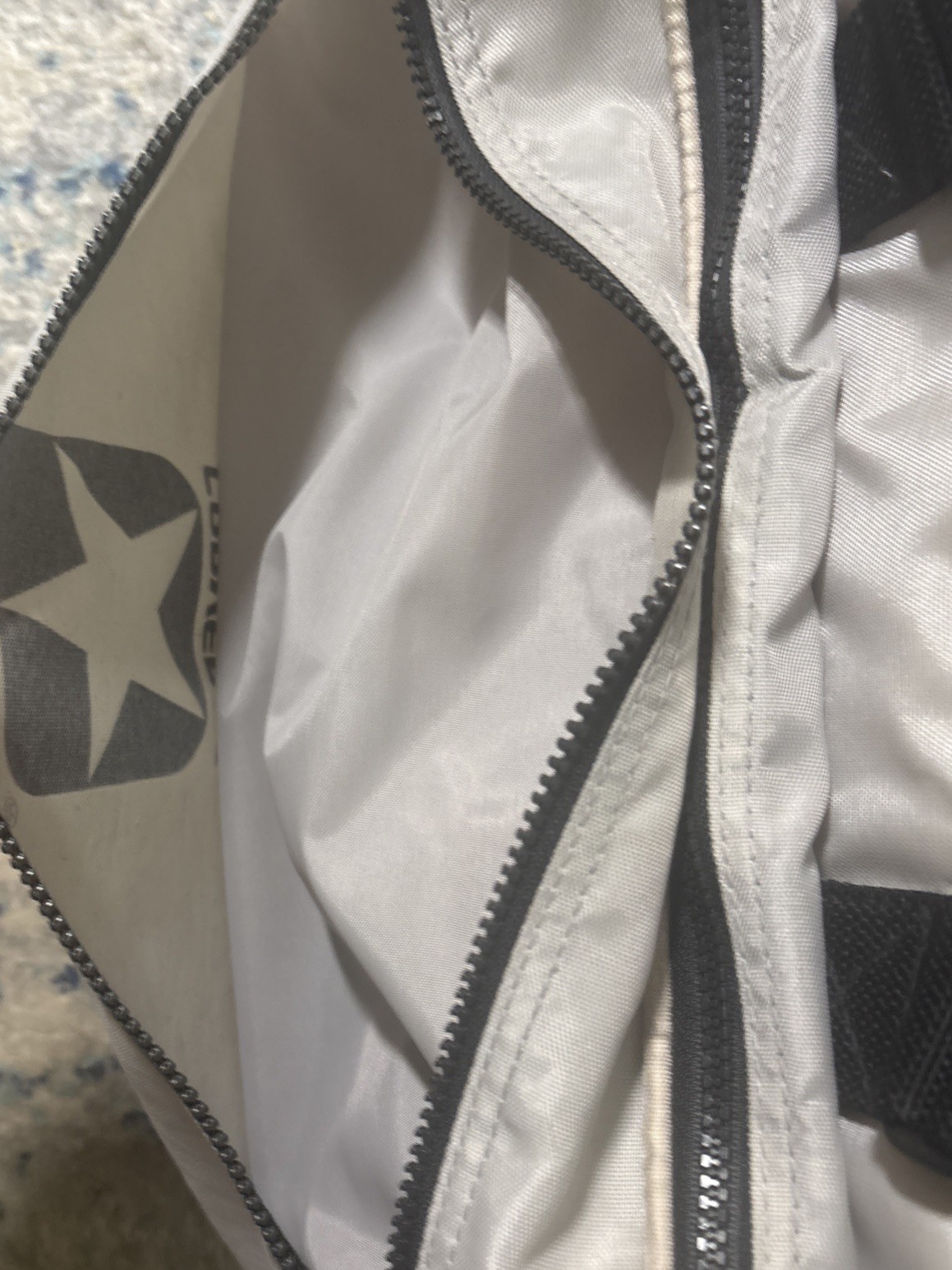 VTG Converse Black Gray Gym Bag Zip Canvas c90’s No Rips/Tears Old School Cool!
