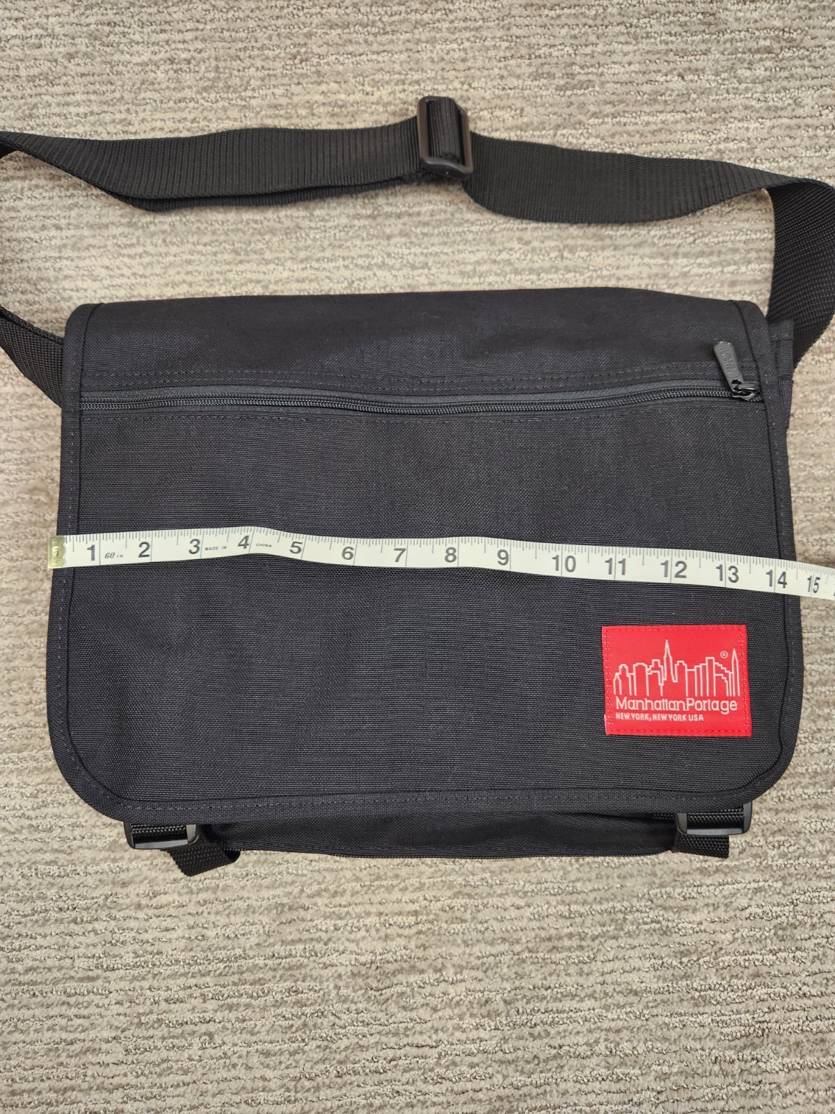 Manhattan Portage Messenger Bag Black Cordura Fabric Laptop Book Durable Canvas