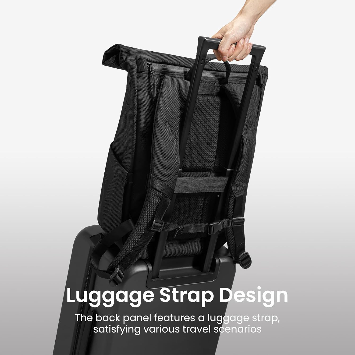 Expandable Water-Resistant Rolltop Backpack for 13-17.3″ Laptops