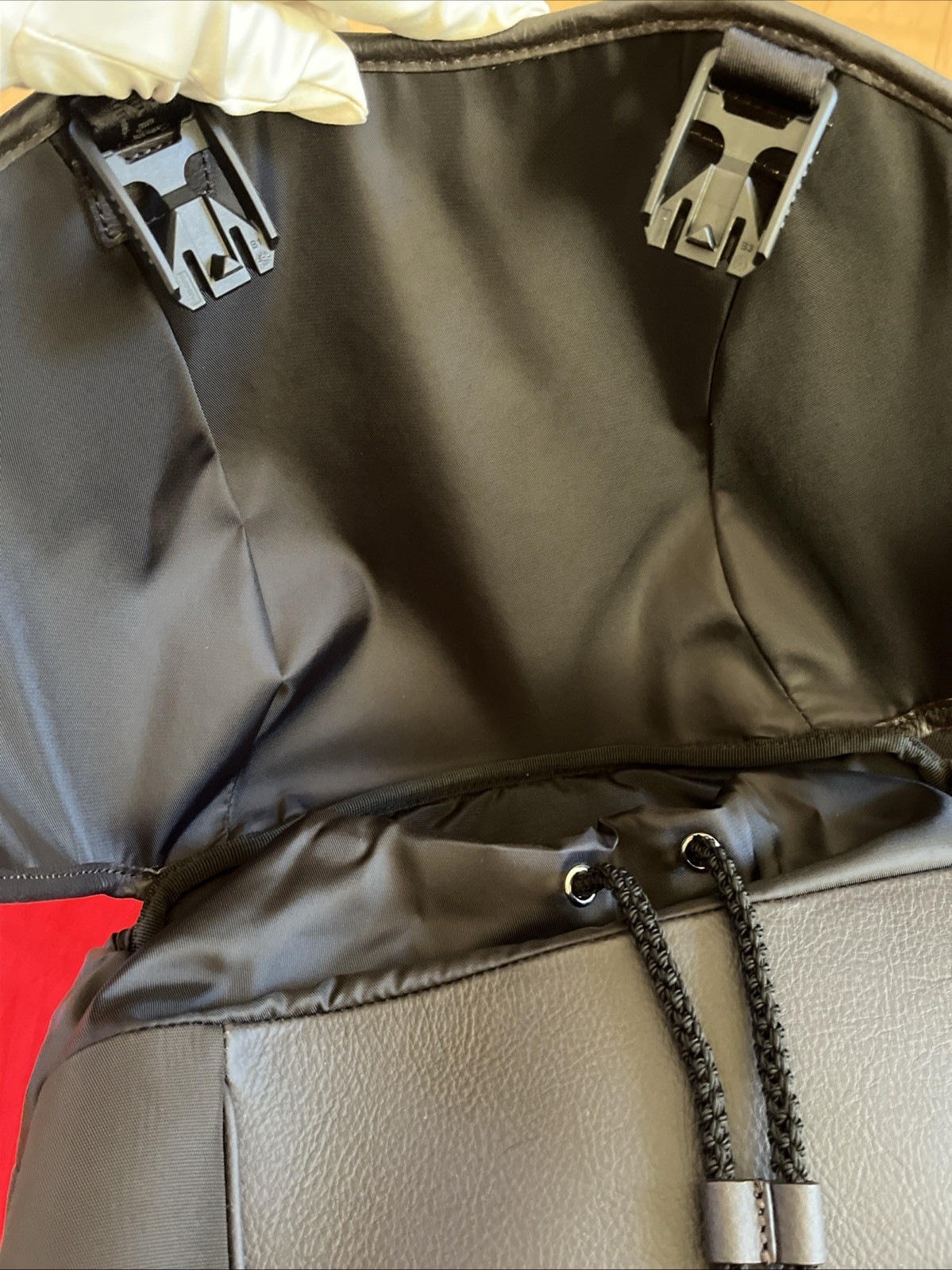 Ferrari Purosangue Black Leather Backpack with Storage Bag Original Genuine