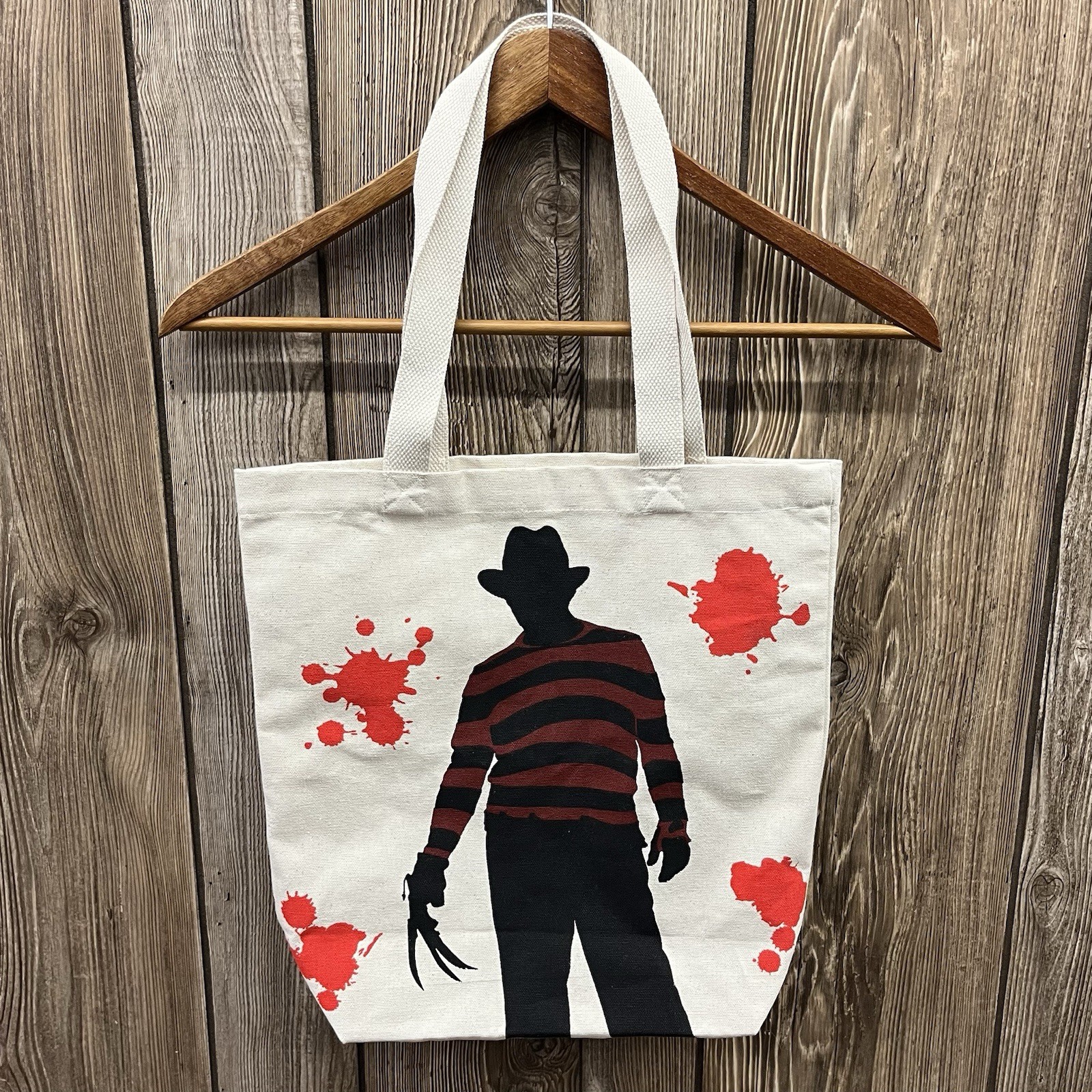 A Nightmare On Elm Street Freddy Kruger Horror Movie Cotton Canvas Tote Bag