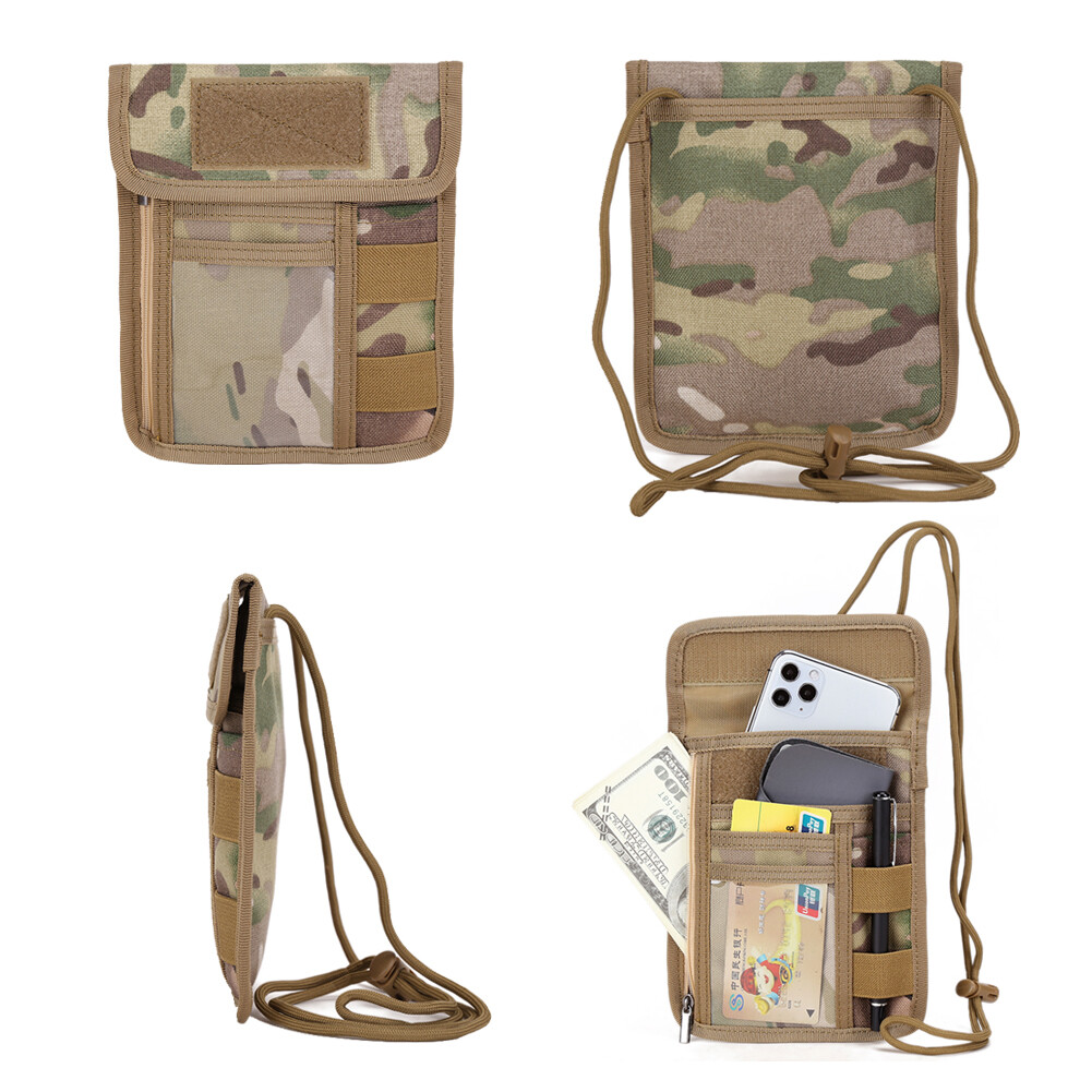 Tactical ID Card Holder Document Chest Hanging Mobile Phone Key Storage Bag US