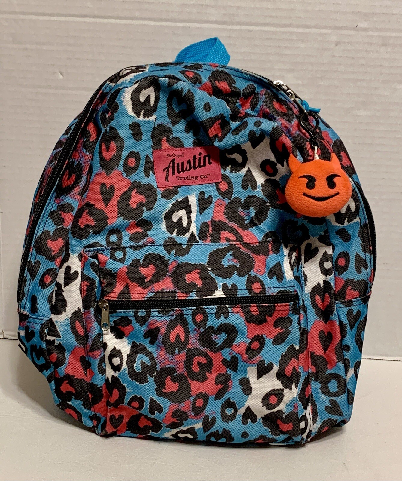 Austin Trading Co Backpack Hearts Leopard Print Bag Clip Charm