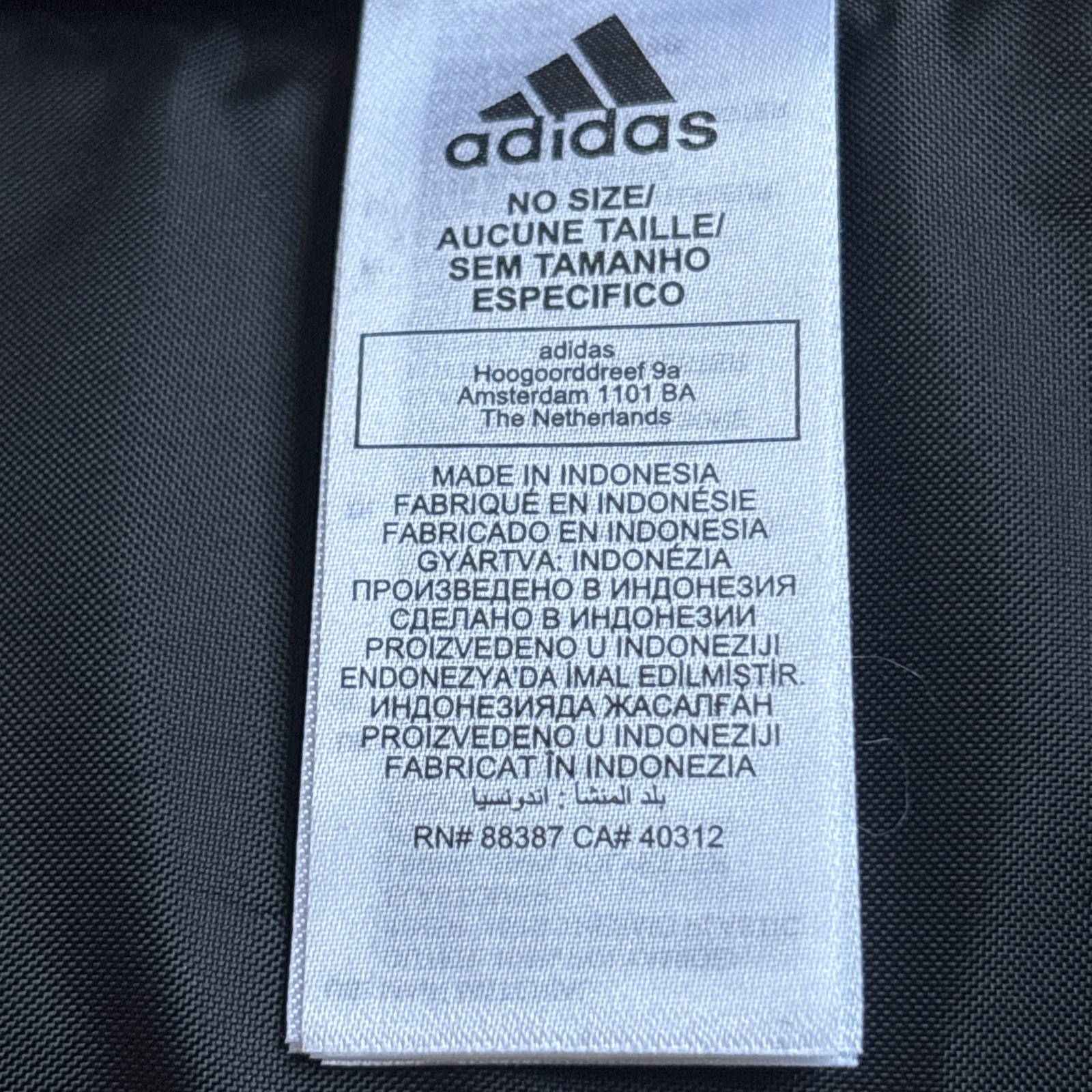 Adidas Bag Camper Backpack Black Zip Pocket Gym Bag Outdoor Camping Three Stripe
