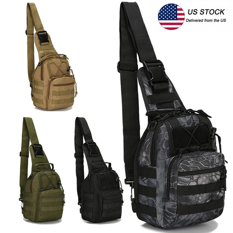 Mens Backpack Tactical Sling Shoulder Bag Molle Travel Chest Pack Outdoor Hiking