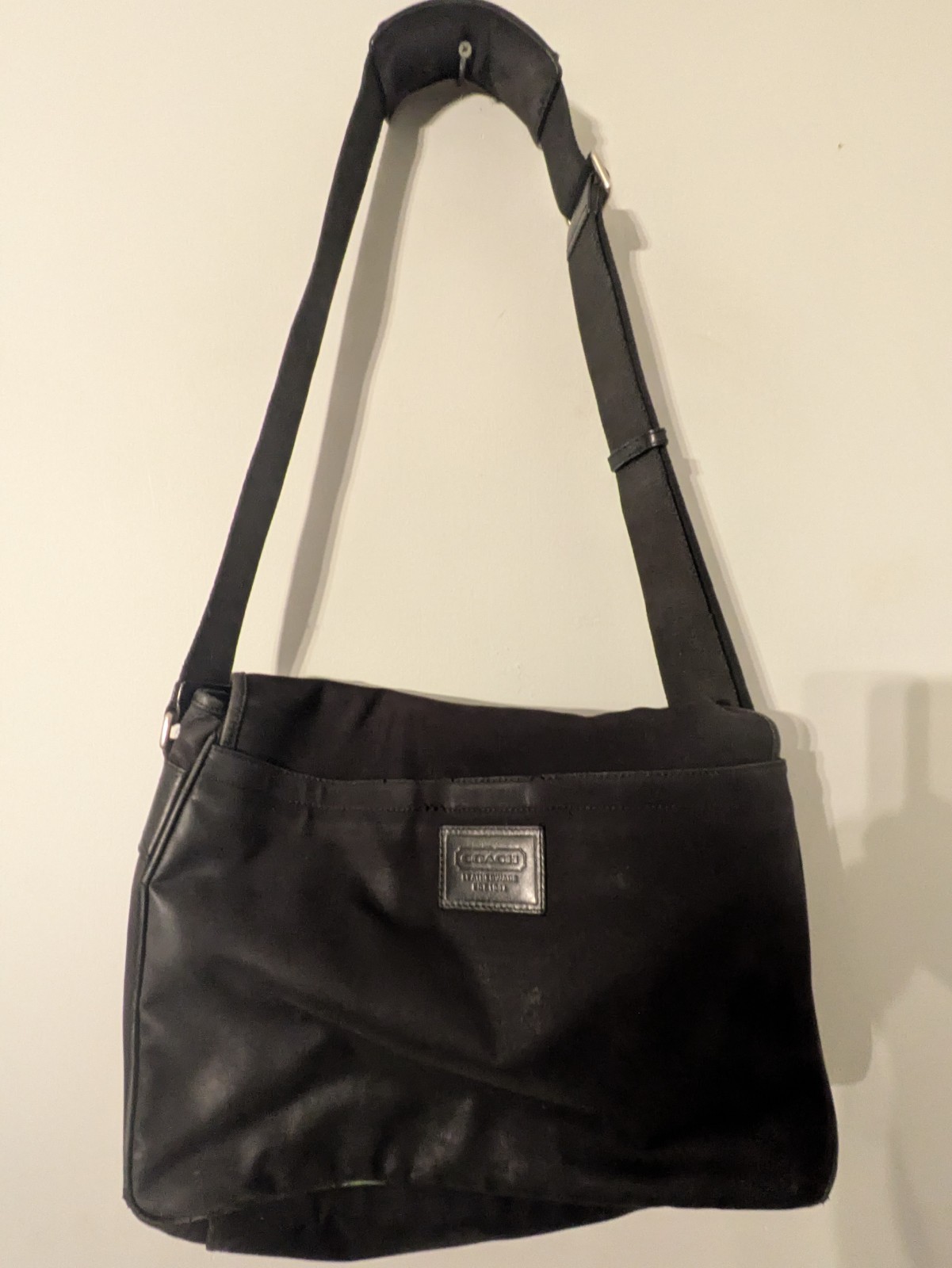 COACH Leatherware Black Leather/canvas Messenger BagJ15-6413