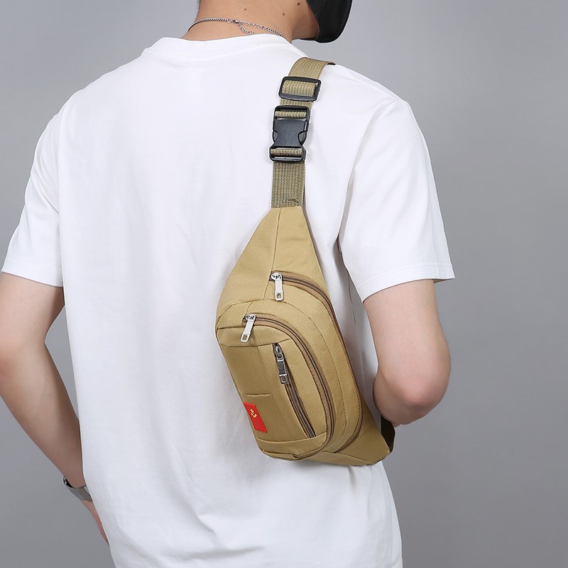 Men’s Fanny Pack Wear-resistant Crossbody Bag Chest Bag Outdoor Sports Bag US