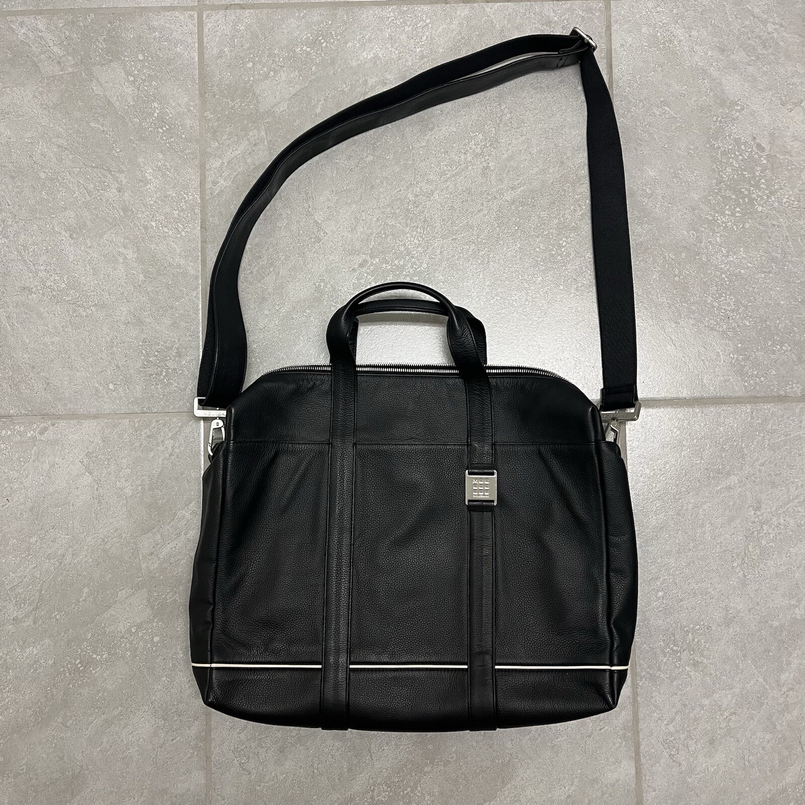 MOLESKINE ‘Black’ LEATHER LINAGE BRIEFCASE BAG