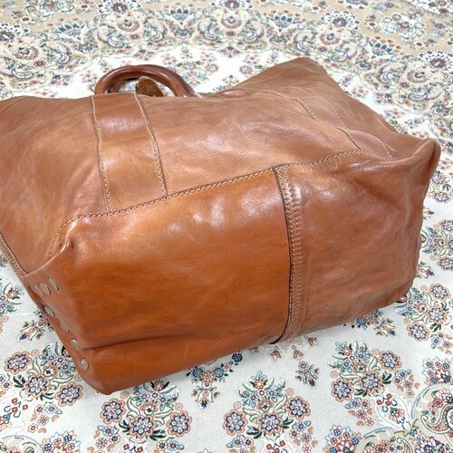 [B+, Size OS] RRL Double RL Tumbled Leather Tote Bag — Whisky Brown