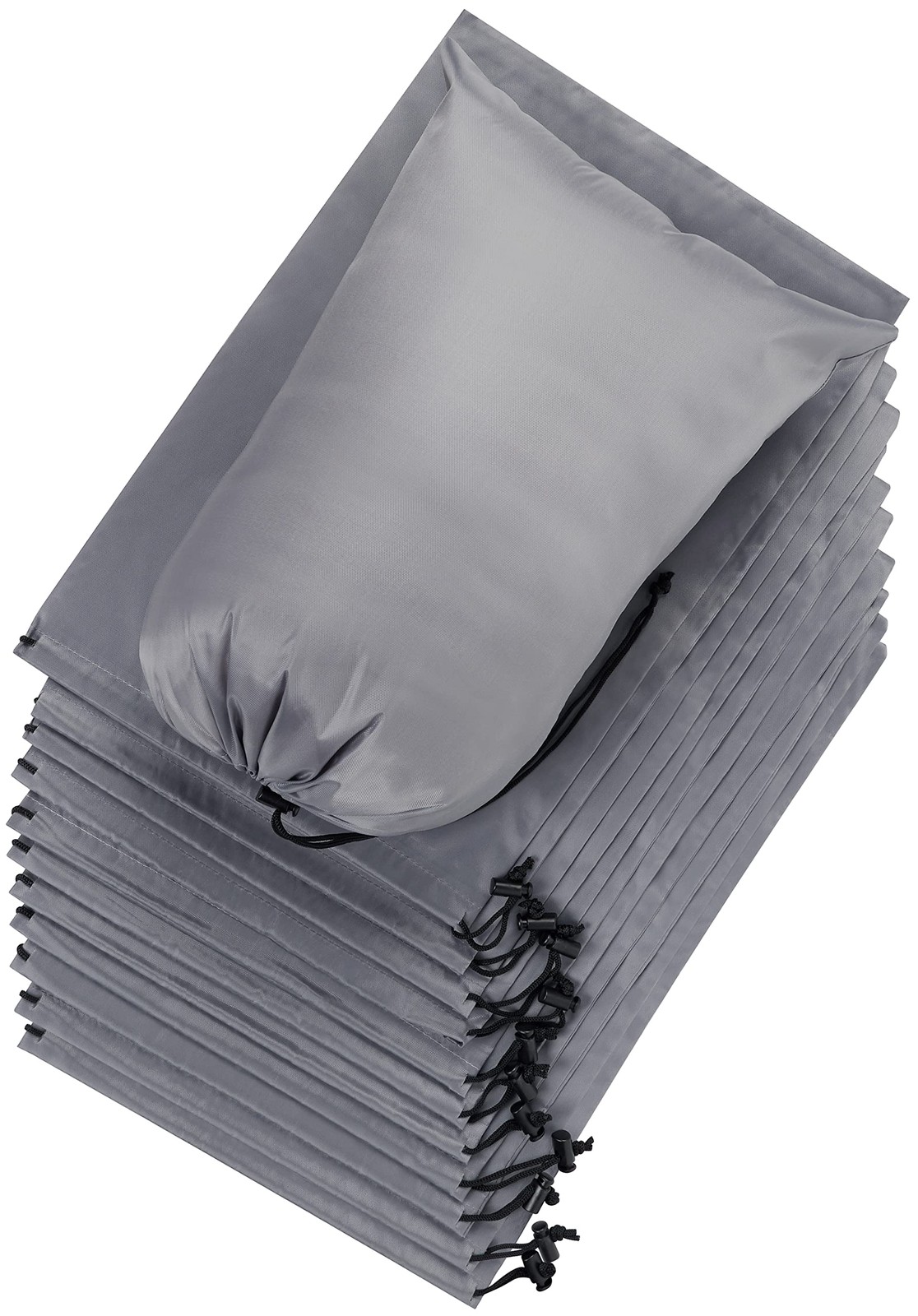 PALTERWEAR Drawstring Pouch with Toggle (12 x 16 Inch, 6 Pack, Grey) Nylon Ci…