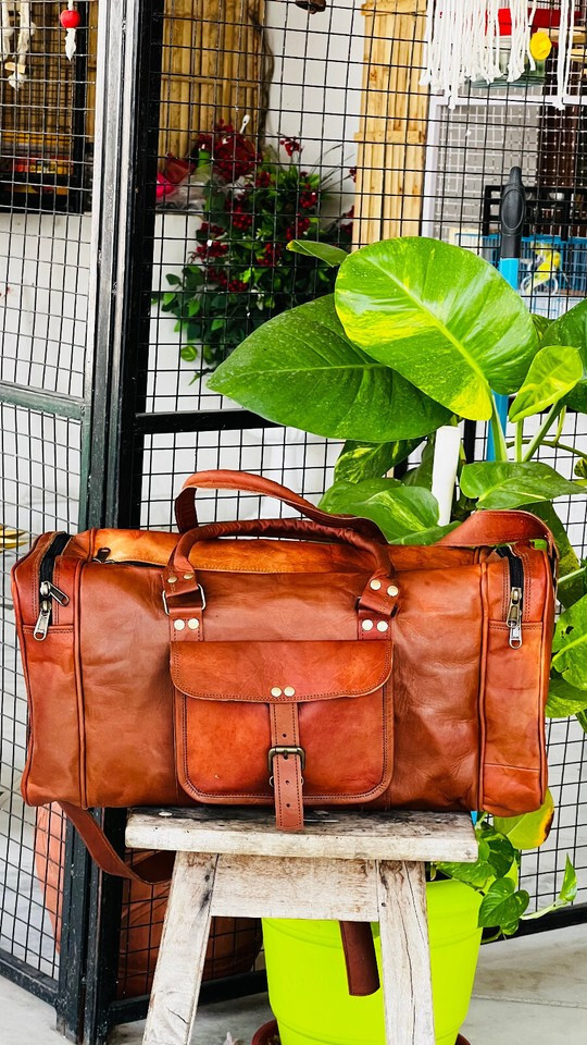 First Choice Leather Travel Goat Brown Duffel New Luggage Men’s Vintage Men