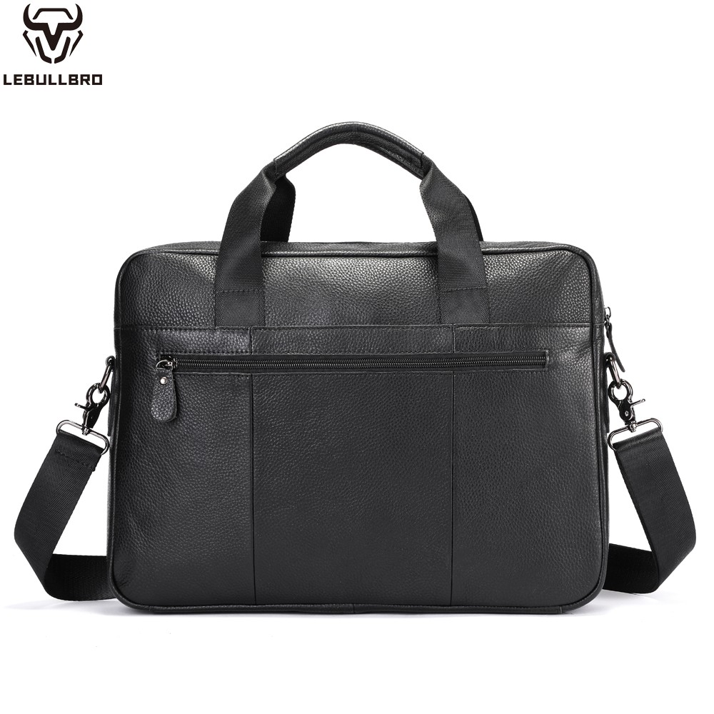 LEBULLBRO Men’s Genuine Leather Briefcase Business Bag Durable for Office&Travel