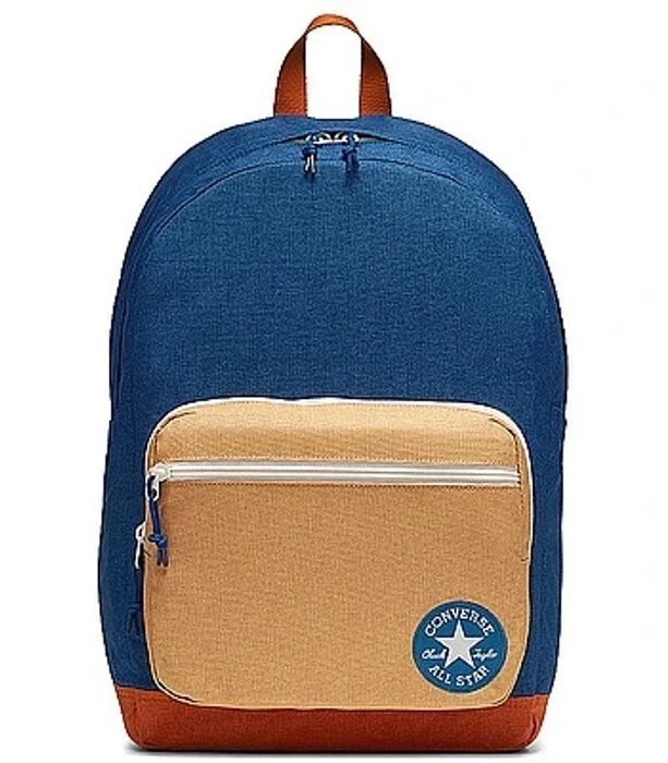 Converse Go 2 Backpack 24 Liter Capacity, 10018975-A01 Beige/Navy Blue/Orange