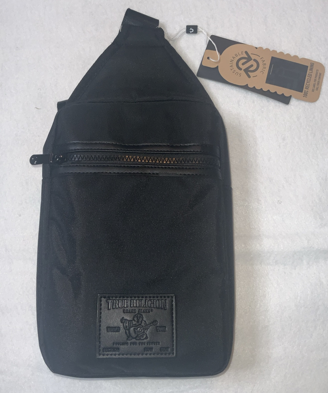 True Religion Black Unisex Buddha Patch YETA 2.0 Crossbody Bag TR104144 New