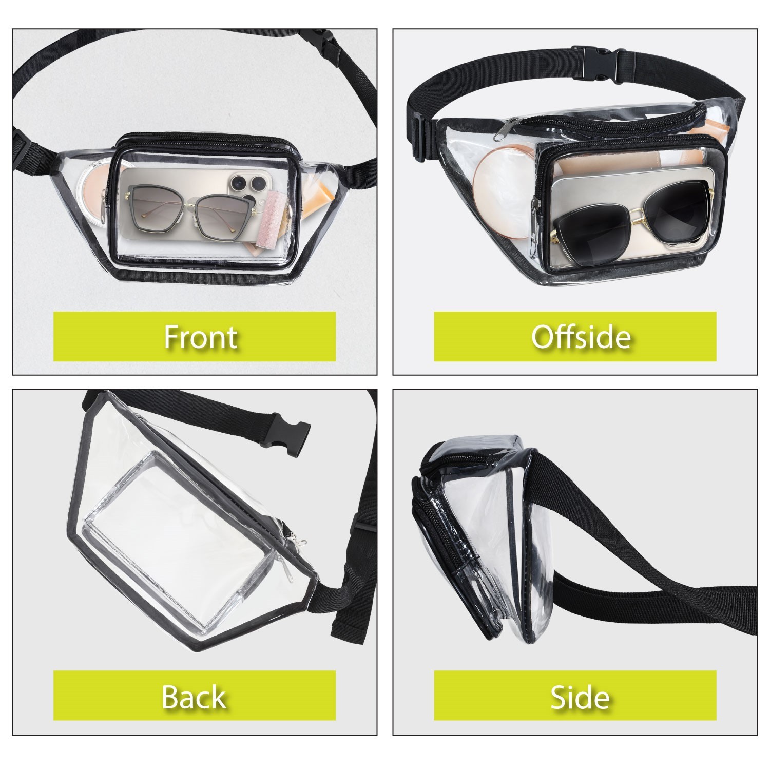 Garnen Clear Fanny Pack Stadium Approved, Crossbody Fanny Pack Waist Bag Pouch