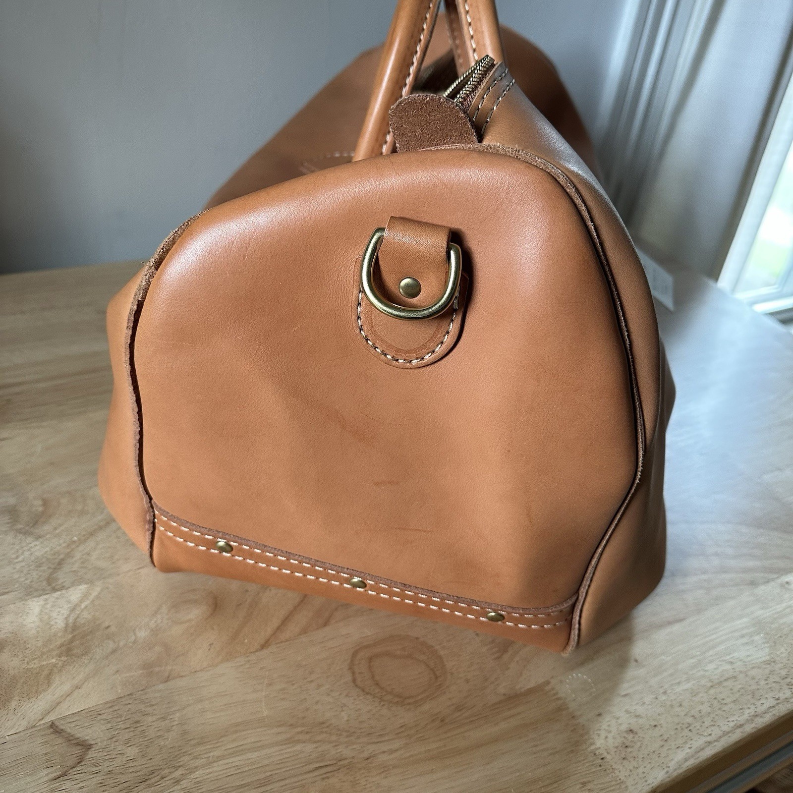 Best Made Co. Leather Duffle Bag Made in USA Natural Vegetable Tan NWT Rare 35L