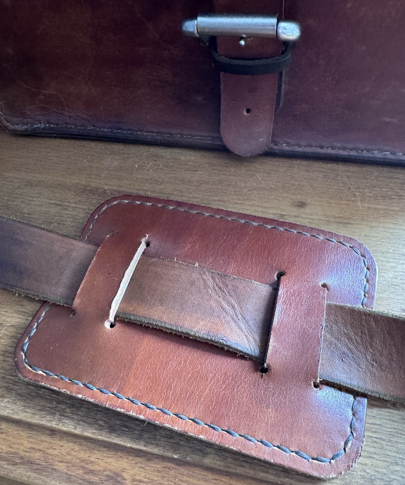 Saddle Leather Messenger Bag Large Rustic Satchel Briefcase Thick Full Grain