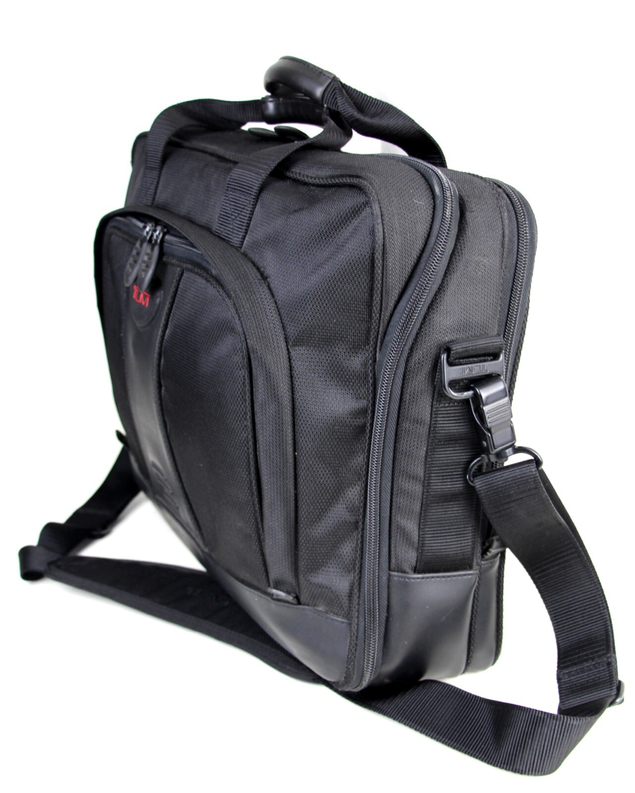 TUMI T2 Black Nylon Leather Laptop Briefcase Luggage Business Bag Carry On