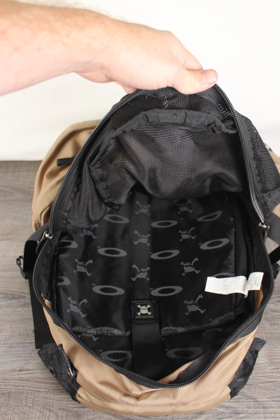 Vintage Y2K Oakley Icon Backpack Desert Tan Black Military Rucksack Clean Shape