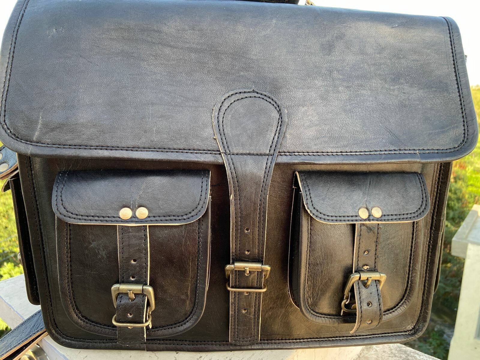 Men’s Genuine Messenger Leather Vintage Laptop Handmade Briefcase Bag Satchel