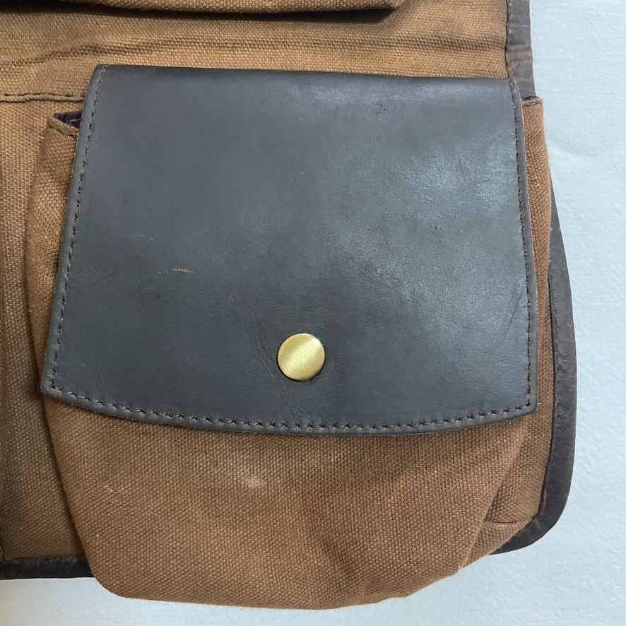 KomalC Genuine Buffalo Leather Hanging Toiletry Bag Brown Dopp Kit Travel Case