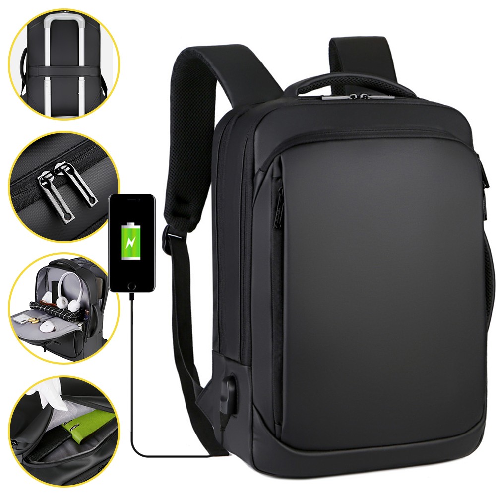 15.6″ Business Travel Laptop Backpack Men Women Suitcase Luggage Bag &Usb Charge