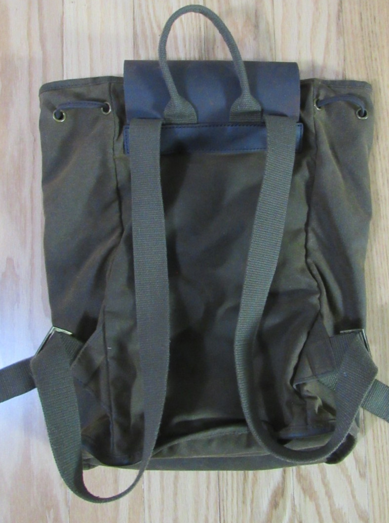 Vintage Barbour Small Waxed Knapsack Tartan Lined