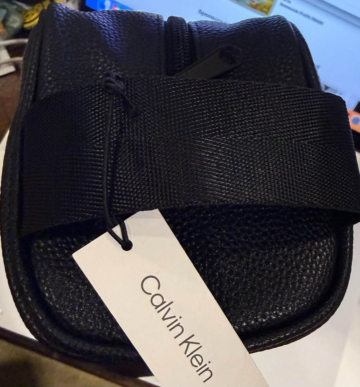 Calvin Klein Toiletry Classic Cosmetic Bag Black MSRP $75 NWT