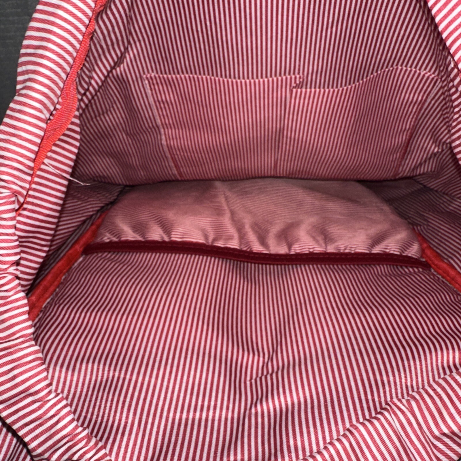 REAL! Kaukko Back Pack Vintage And Vogue Red Striped Lining Very Nice Large Size