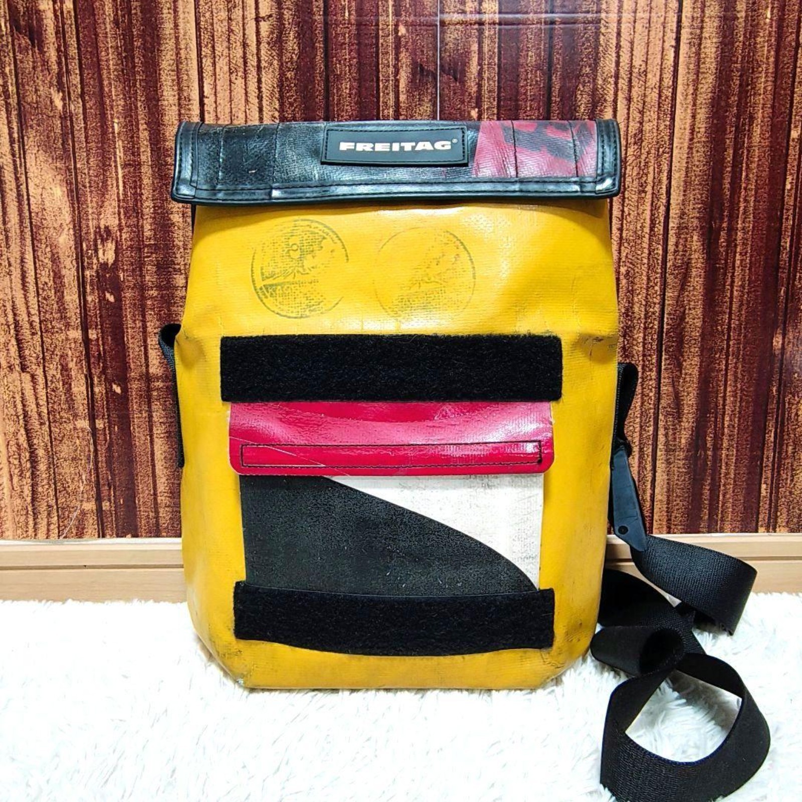 FREITAG F11 LASSIE Messenger Shoulder Bag Yellow Black Red Unique Design Japan