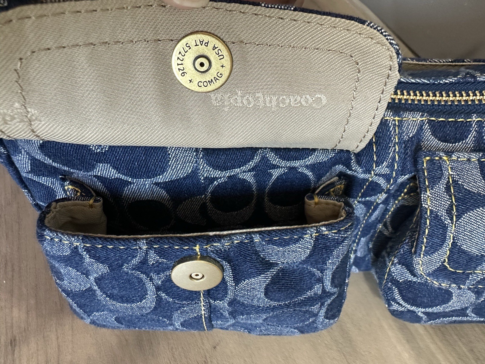 COACH Cargo Shoulder Bag In Upcrafted Signature Denim CCX90 NWT