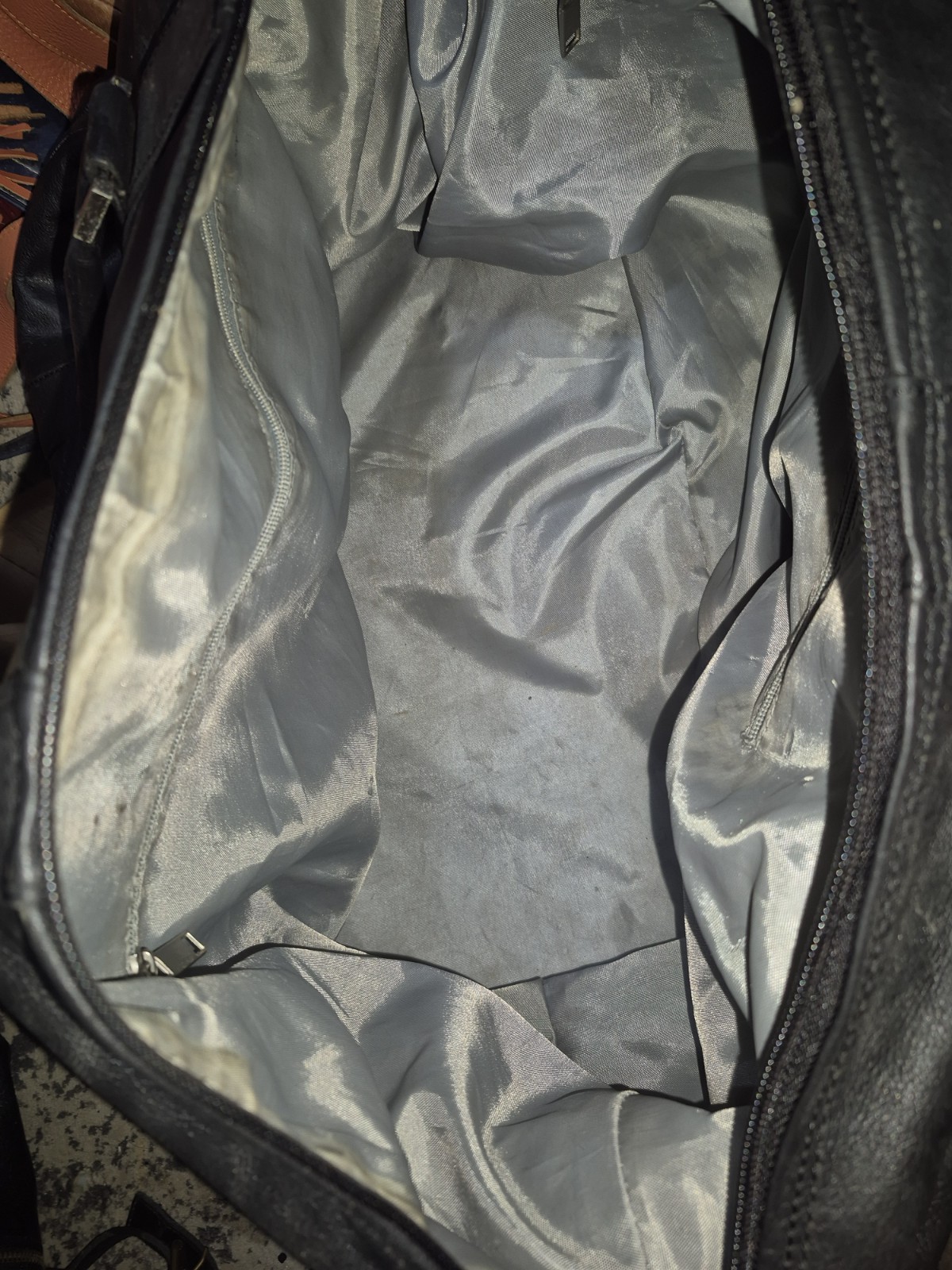 Vintage Very Large Ford Black Full Grain Leather Duffel Bag
