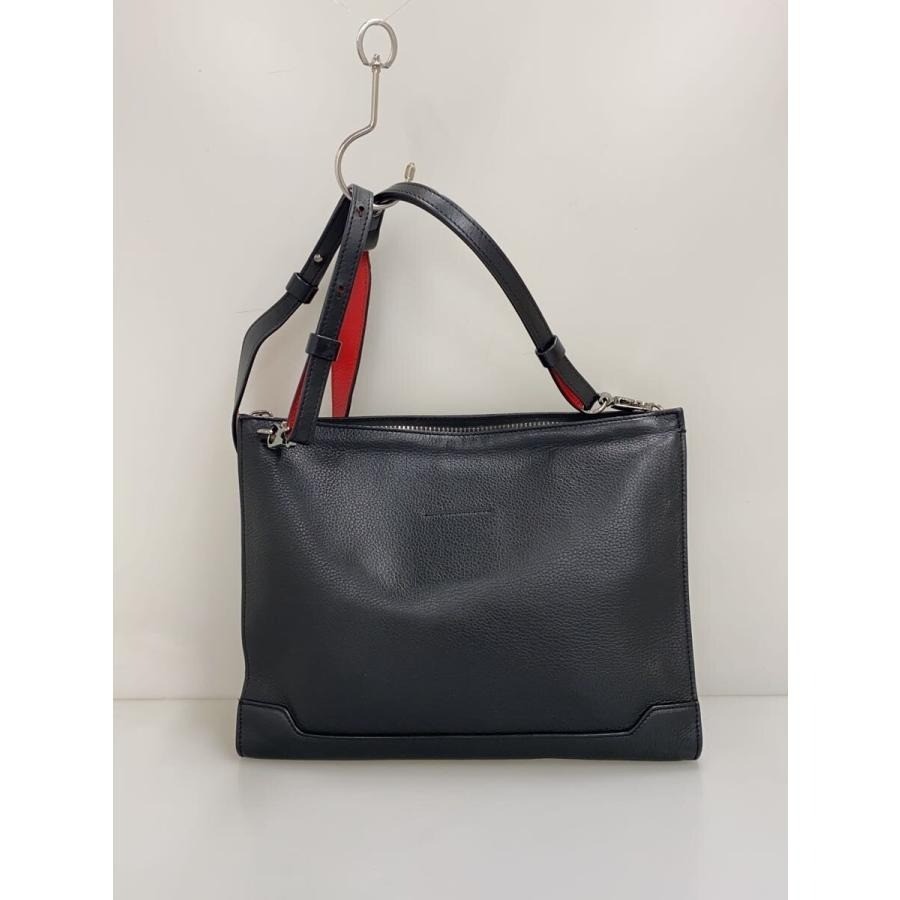 Christian Louboutin Authentic Studs Shoulder Bag Black Red Messenger Bag Logo