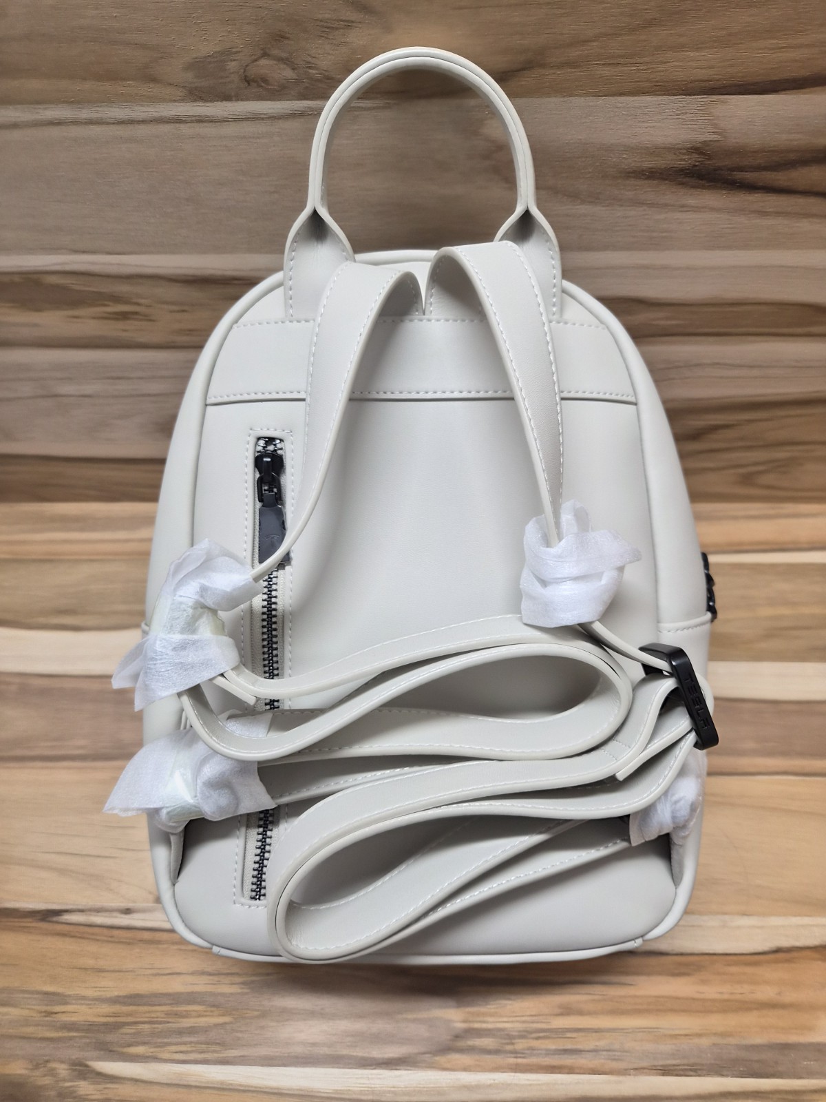 Tesla Mega Mini Pack Off-White Vegan Leather Backpack Minimalist Rare NWOB